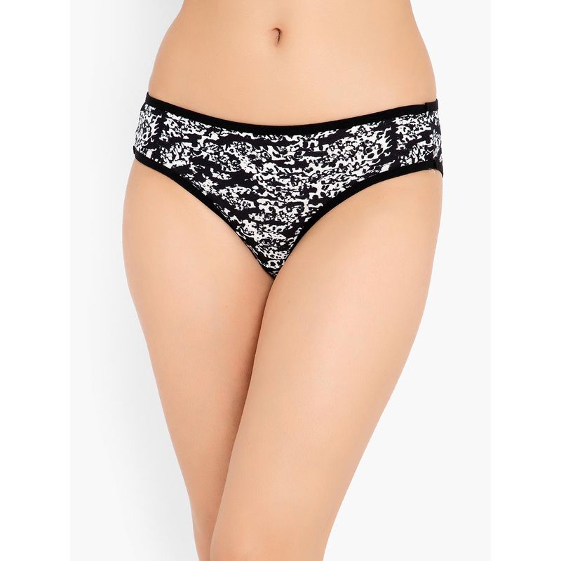 Clovia Low Waist Printed Bikini Panty In Blackcotton Black Buy Clovia Low Waist Printed Bikini