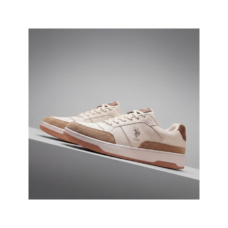 U.S. POLO ASSN. SIMON 2.0 Stylish Beige Casual Sneakers for Men (UK 11)