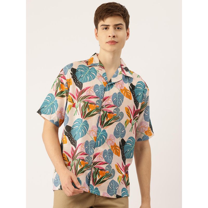 Rapra Nightwear Lavender Breeze Monstera Shirt (L)