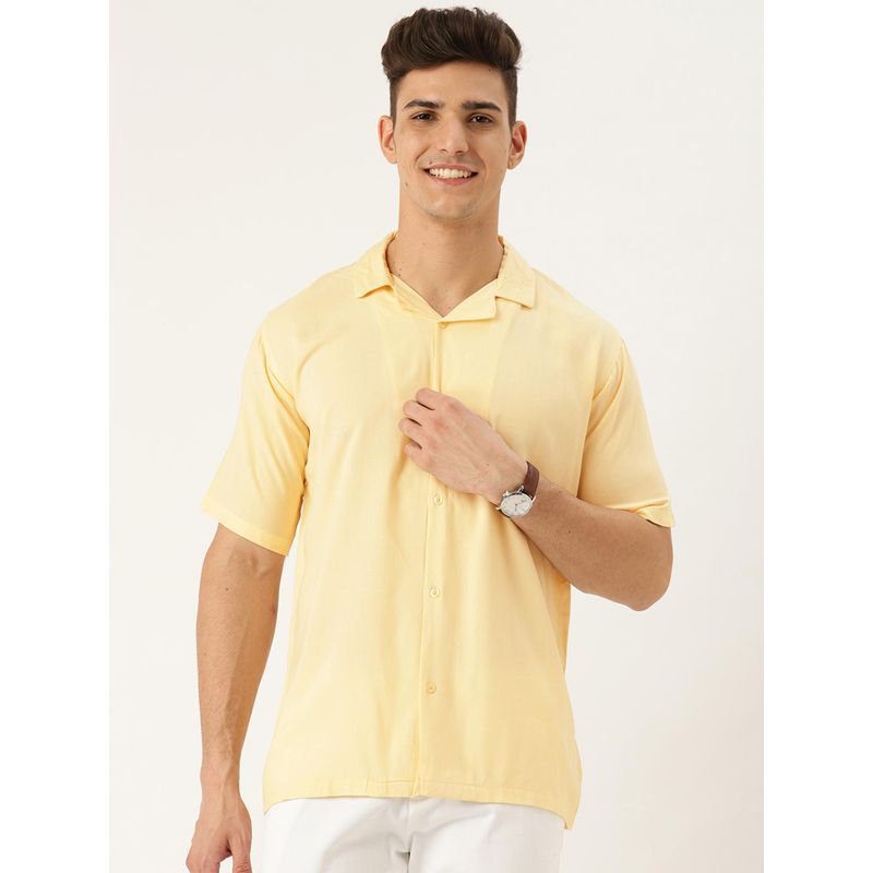 Rapra Nightwear Lime Yellow Solid Shirt (L)