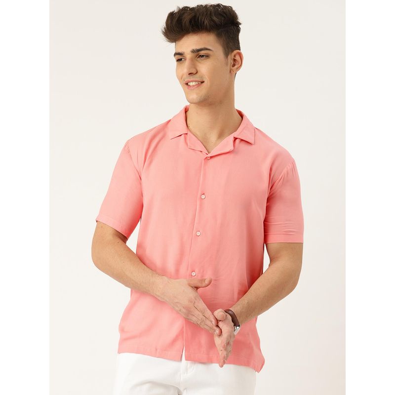 Rapra Nightwear Peach Solid Shirt (M)