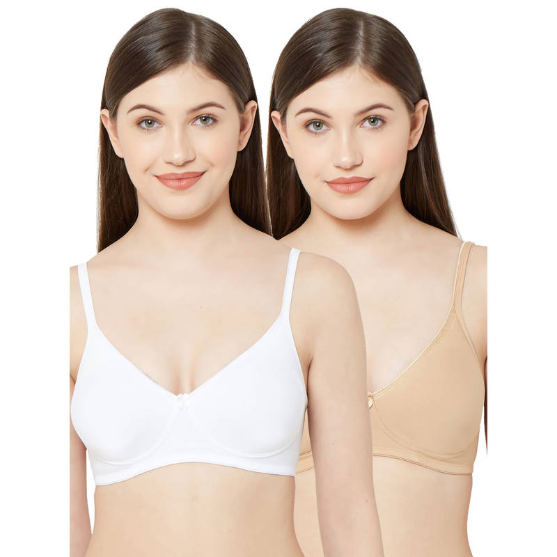 Juliet Womens Non Padded Non Wired Bra Combo 1025 White Skin (36B)