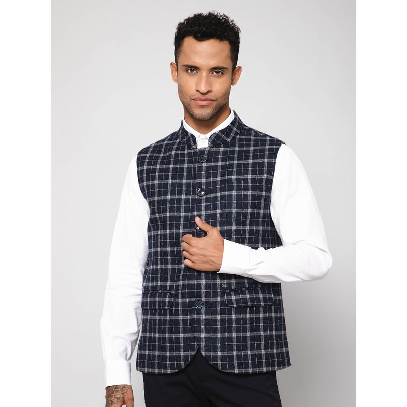 Cantabil Men Navy Waist Coat (38)