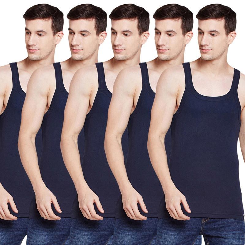 BODYX Pack Of 5 Sports Vests - Blue (XL)