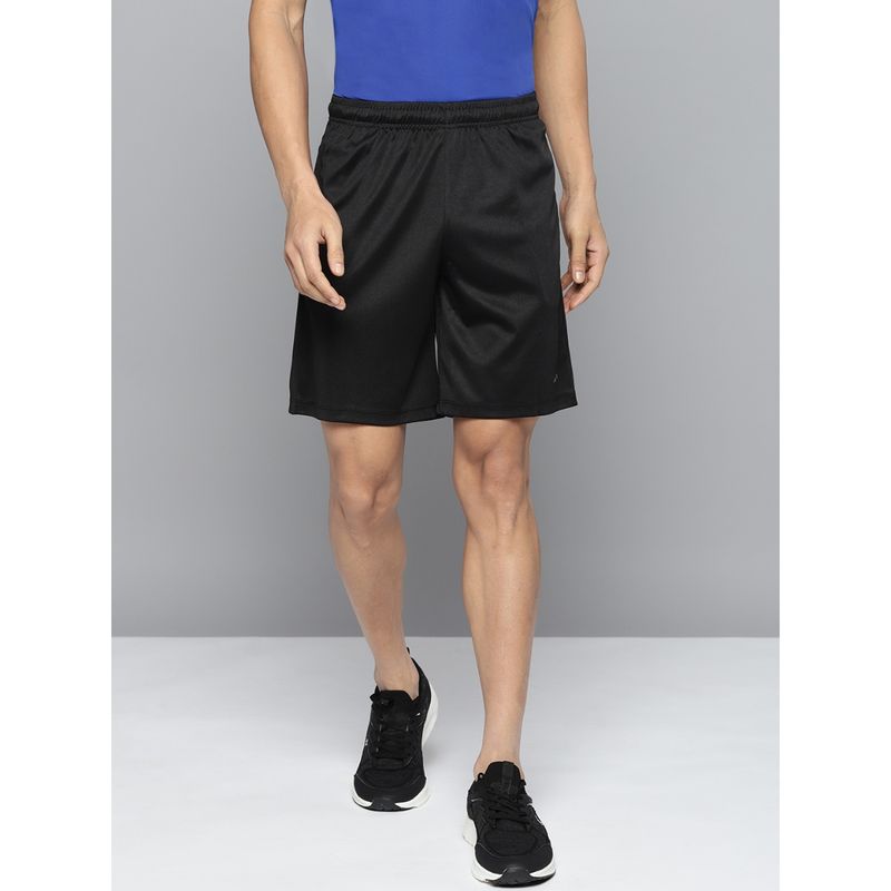 Alcis Men Black Solid Slim Fit Running Sports Shorts (S)