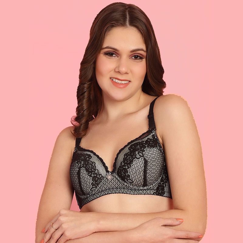 PrettyCat Lightly Padded Underwired Full Cup T-Shirt Bra for Women (30B)