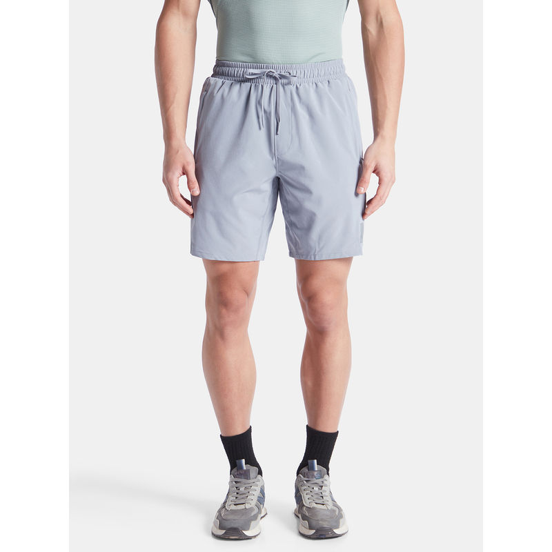 Jockey MV20 Men Recycled Microfiber Elastane Solid Active Wear Shorts - Grey (S)