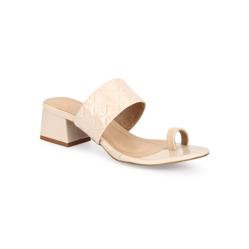 Truffle Collection Patent Textured Slip On Sandals - UK 3