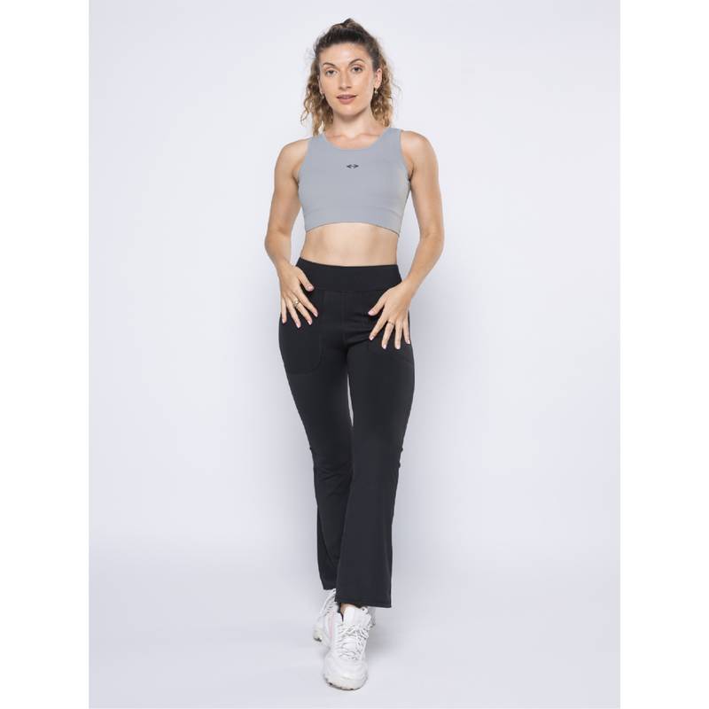 STRCH Womens Open-Back Sports Bra- Grey (M)
