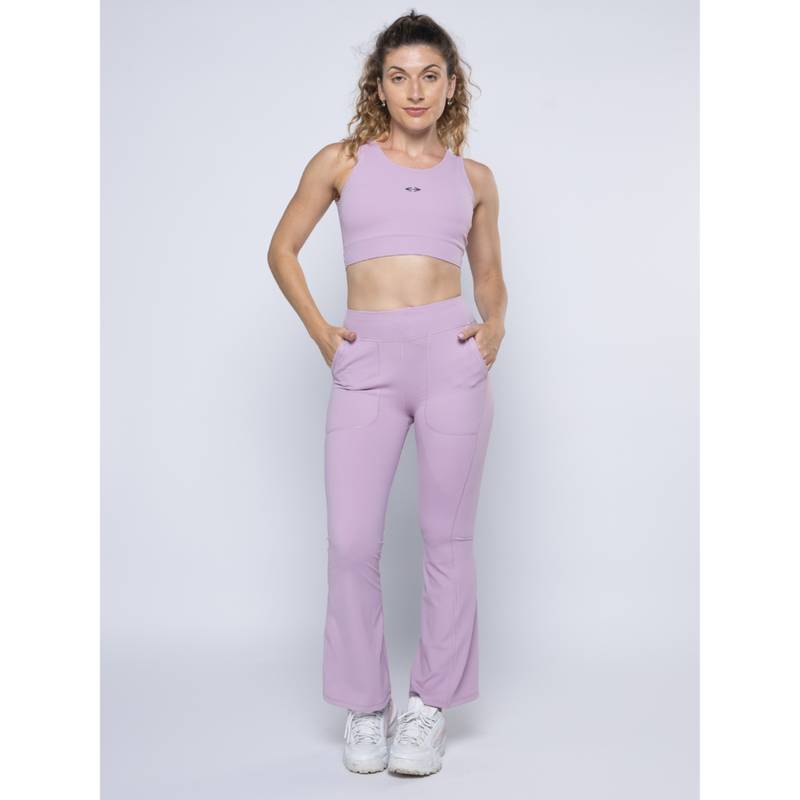 STRCH Womens Open-Back Sports Bra- Lavender (L)