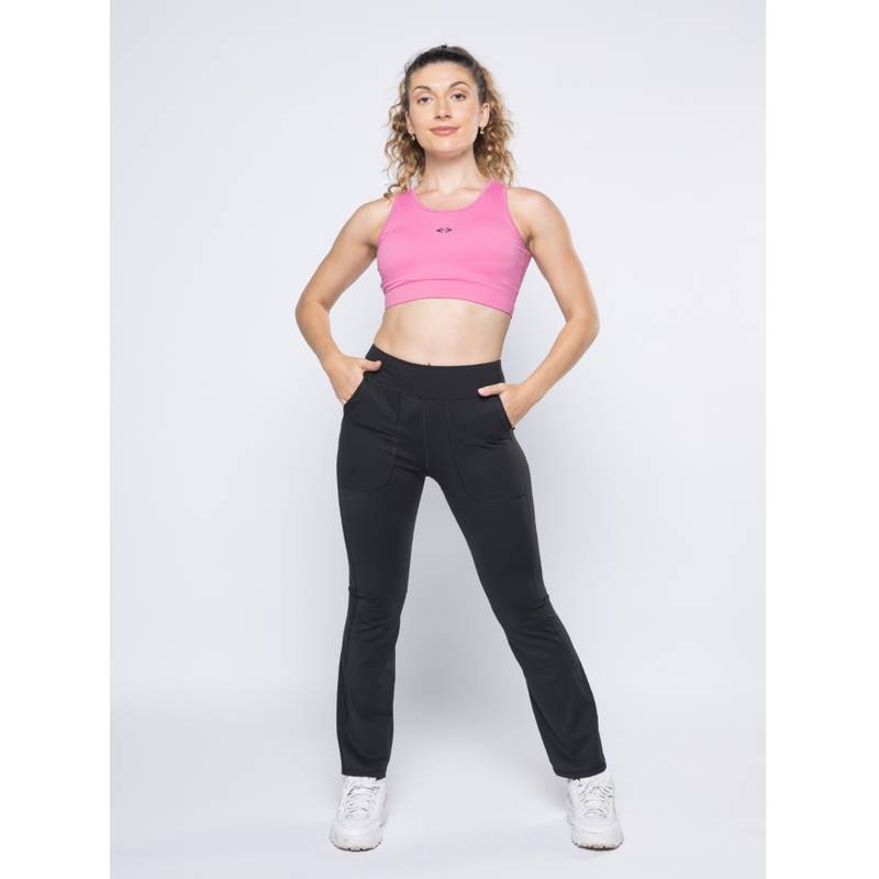 STRCH Womens Open-Back Sports Bra- Pink (L)