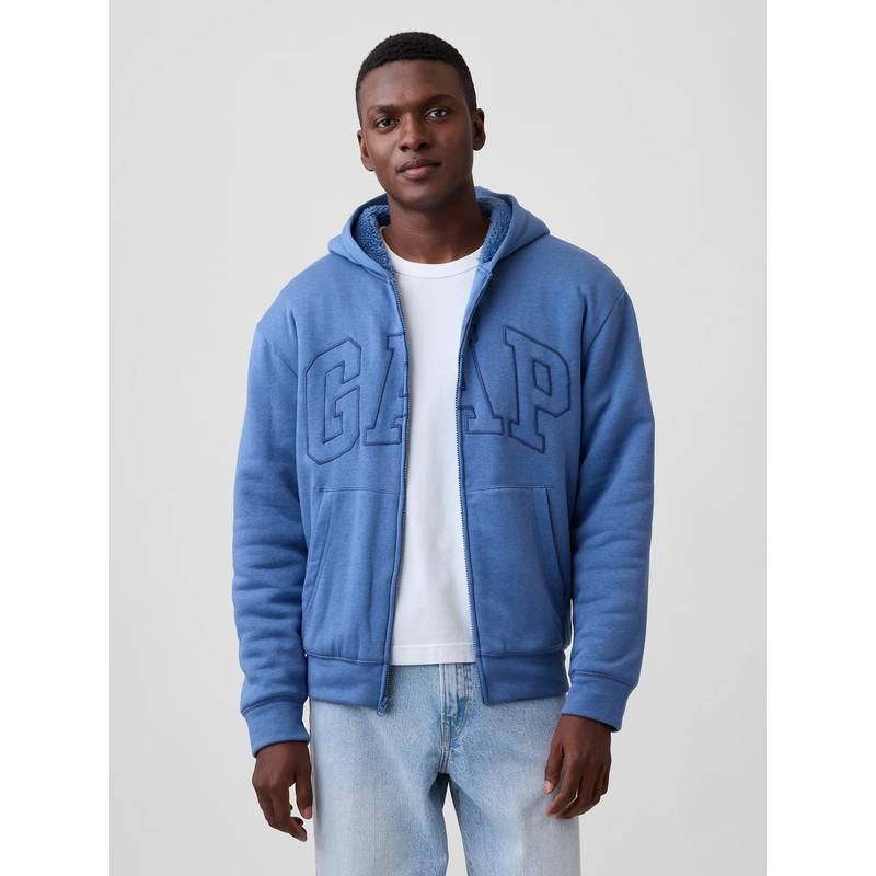 GAP Mens Blue Logo Zip-Front Jacket (XL)