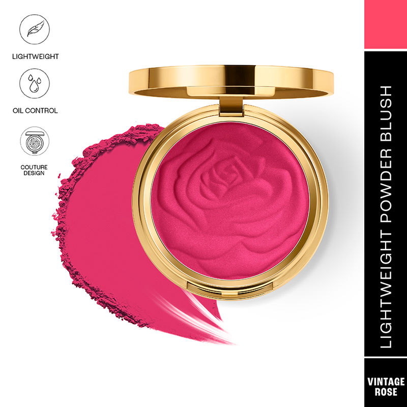 Lakme Showstopper Collection Rouge Bloom Breathable Powder Blush With Vita-Rose Extract-Vintage Rose