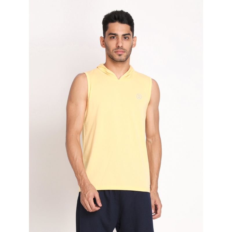 Chkokko Men Cotton Tank Tops Sleeveless Yellow Vest (S)