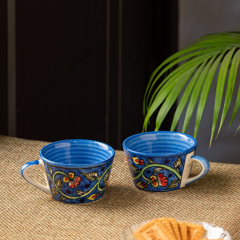 ExclusiveLane Mughal Gardens2' Ceramic Tea & Coffee Cups (Set of 2