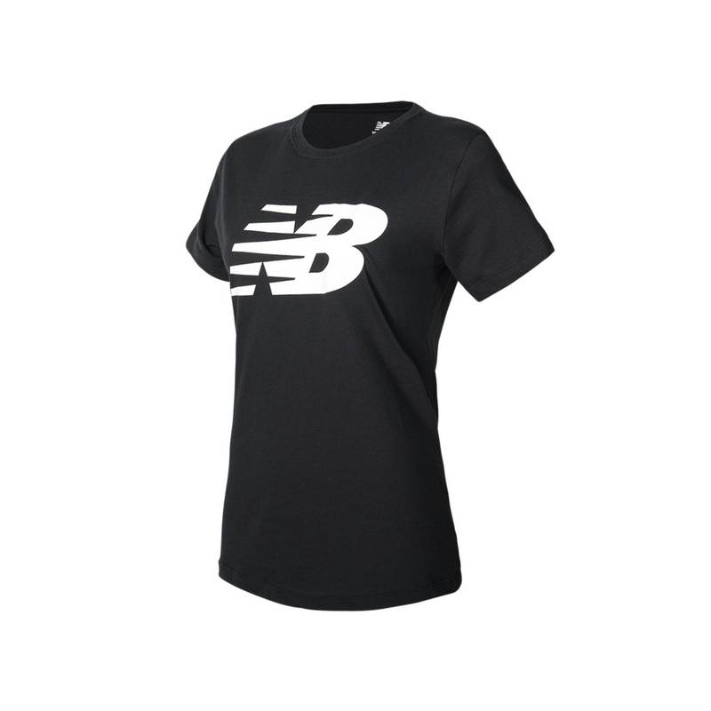 New Balance Women Half Sleeves Black T-Shirt (L)