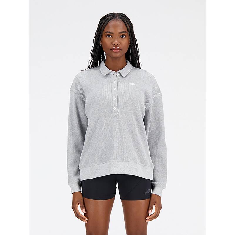 New Balance Women Full Sleeves Grey Sweatshirt (L)