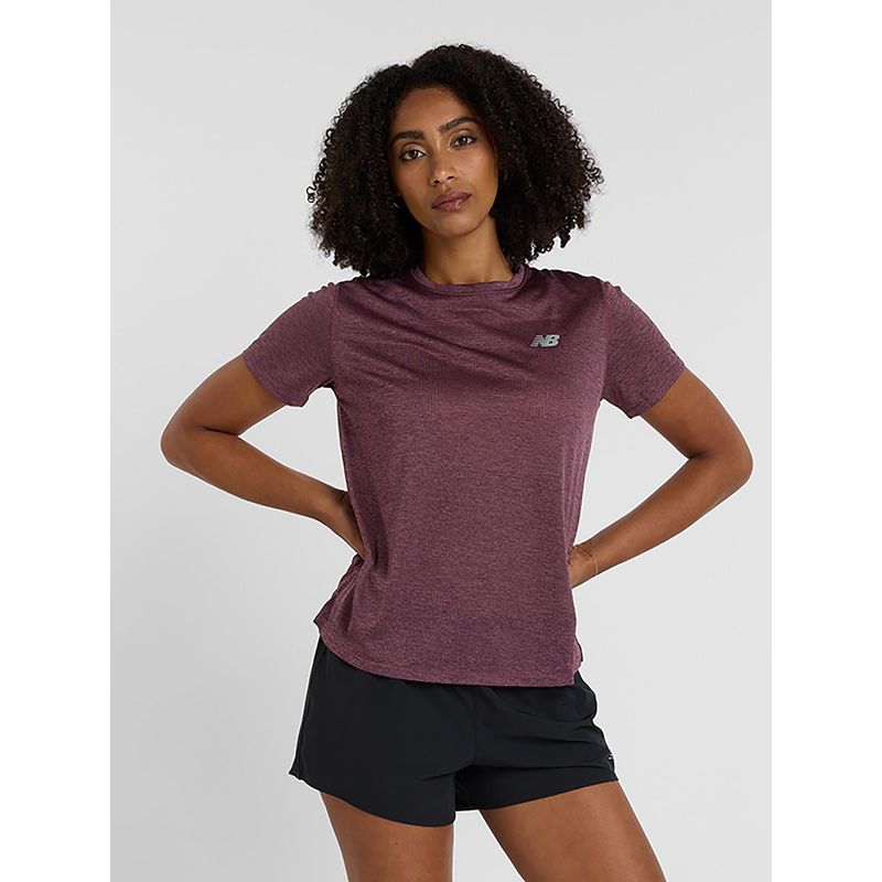 New Balance Women Half Sleeves Lavender T-Shirt (S)