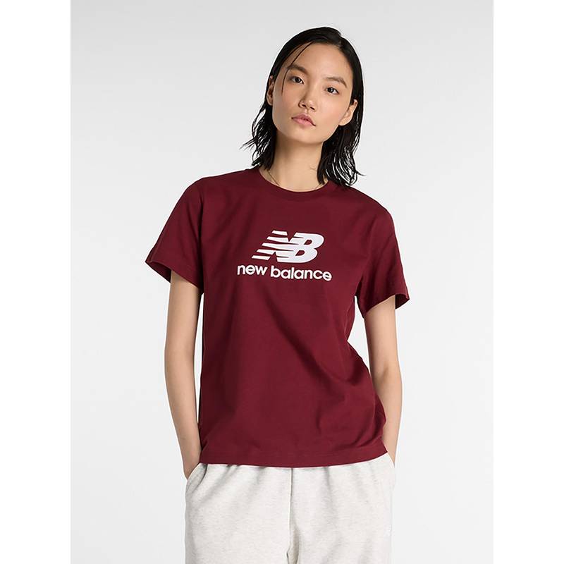 New Balance Women Half Sleeves Burgundy T-Shirt (L)
