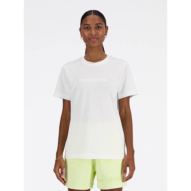 New Balance Women Half Sleeves White T-Shirt (L)