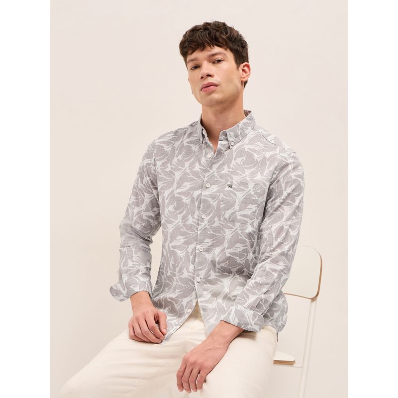 THE BEAR HOUSE Beige Cotton Printed Shirt (S)