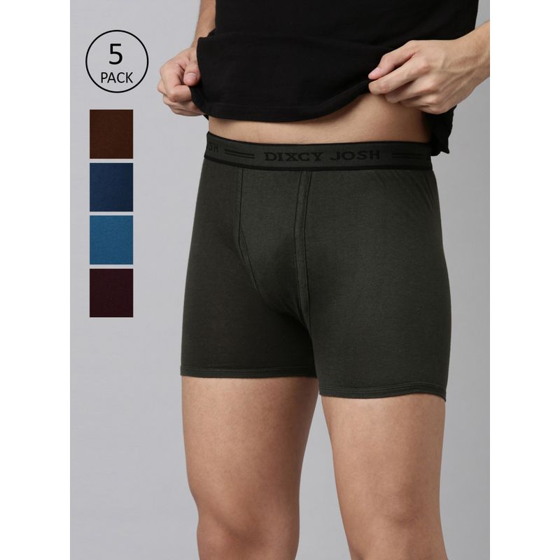 Dixcy Scott Josh Men Solid Trunks (Pack of 5) (XL)