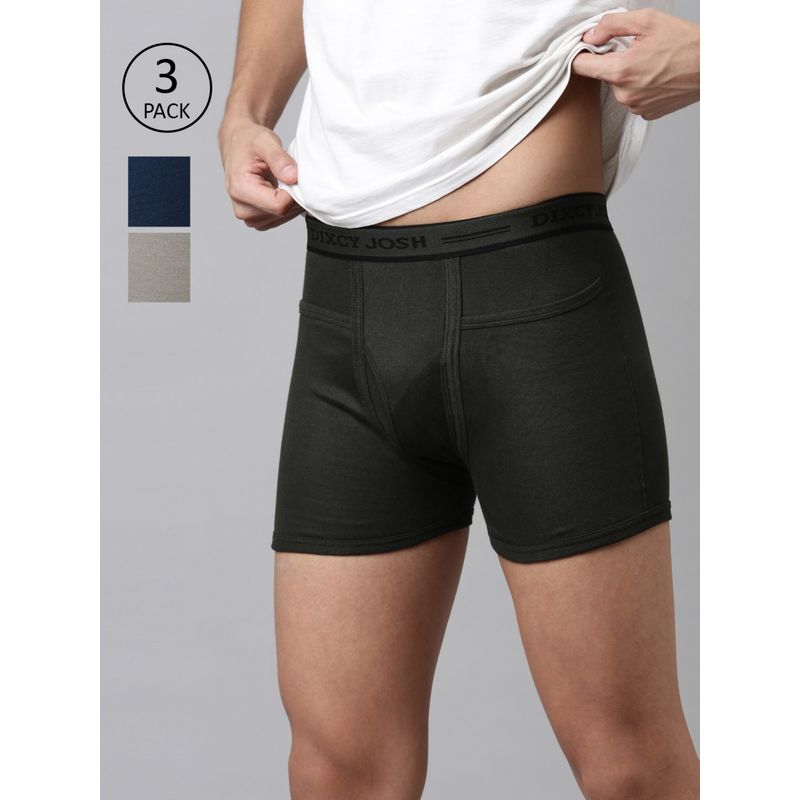 Dixcy Scott Josh Men Solid Trunks (Pack of 3) (M)