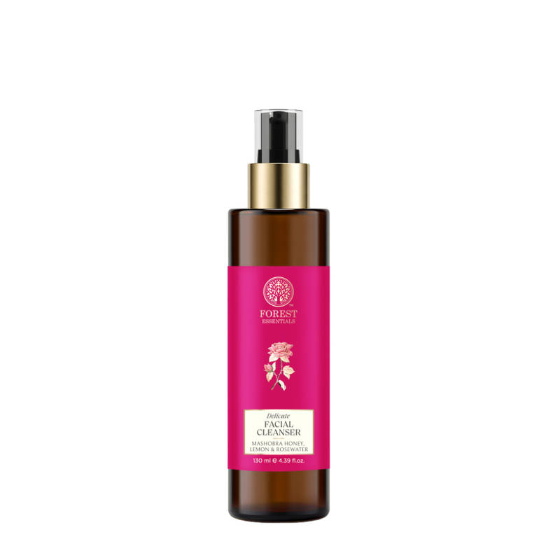 Forest Essentials Delicate Facial Cleanser - Honey, Lemon & Rosewater, Ayurvedic Face Wash, Dry Skin
