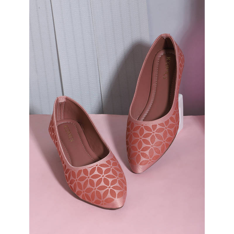 Iconics Pink Slip On Almond Toe Women Ballerinas (EURO 38)