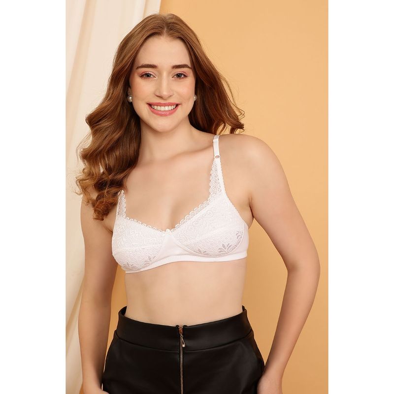 Clovia Non-Padded Non-Wired Full Cup Bra In White - Cotton Rich (34B)