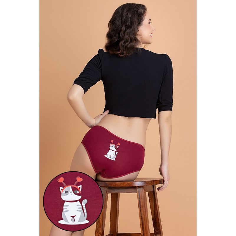 Clovia Cotton Spandex Medium waist Outer elastic Hipster Panty (2XL)