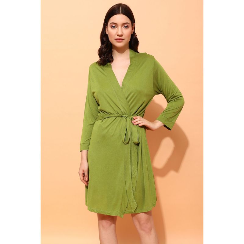 Clovia Cotton Solid Robe (Set of 2) (M)