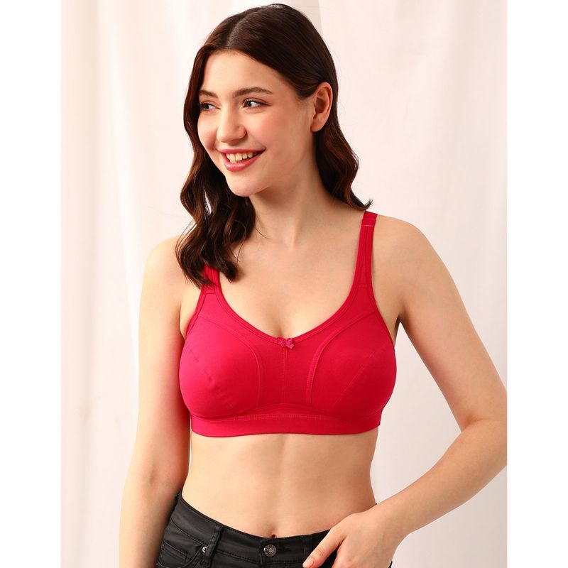 Clovia Cotton Solid Non-Padded Full Cup Wire Free Everyday Bra - Pink (42E)