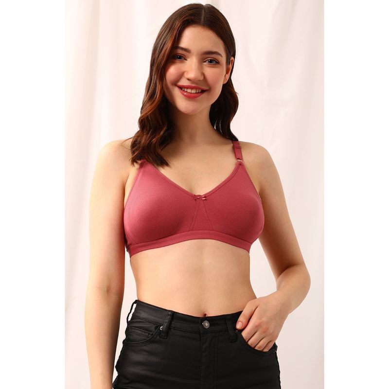 Clovia Cotton Solid Non-Padded Full Cup Wire Free T-Shirt Bra - Pink (38F)