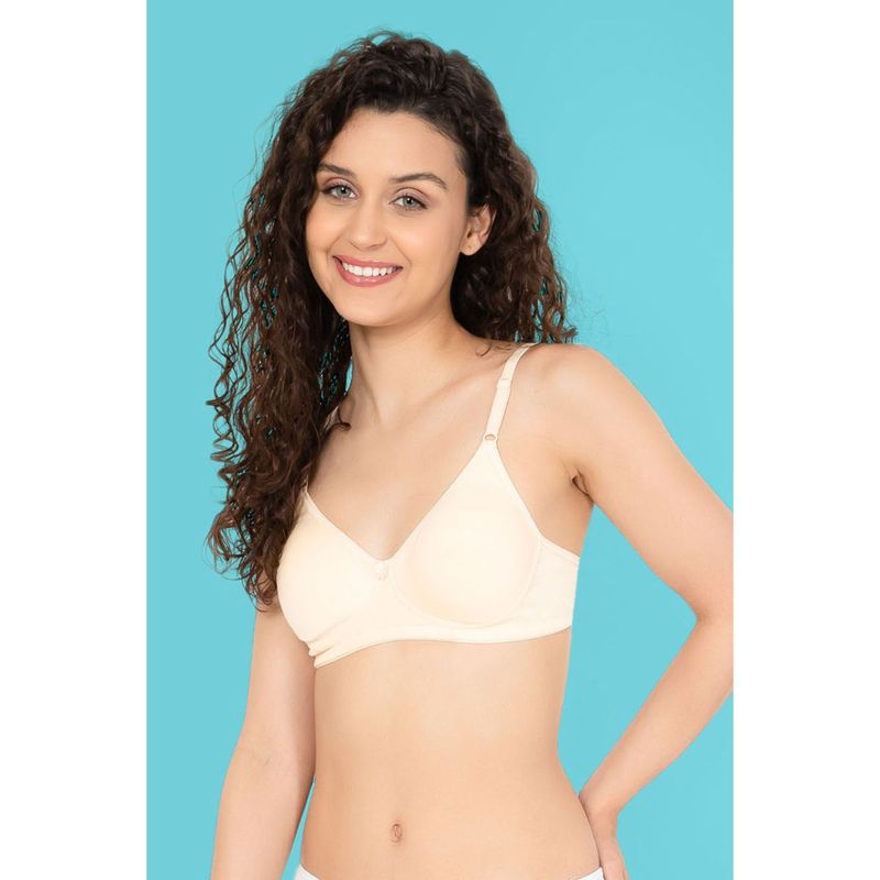 Clovia Cotton Printed Non-Padded Full Cup Wire Free Full Figure Bra - Beige (32B)