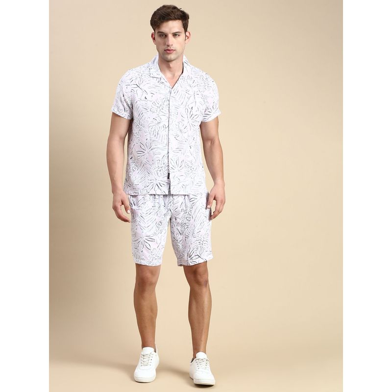 SHOWOFF Men Short Sleeves Printed Pink Co-Ords (Set of 2) (2XL)
