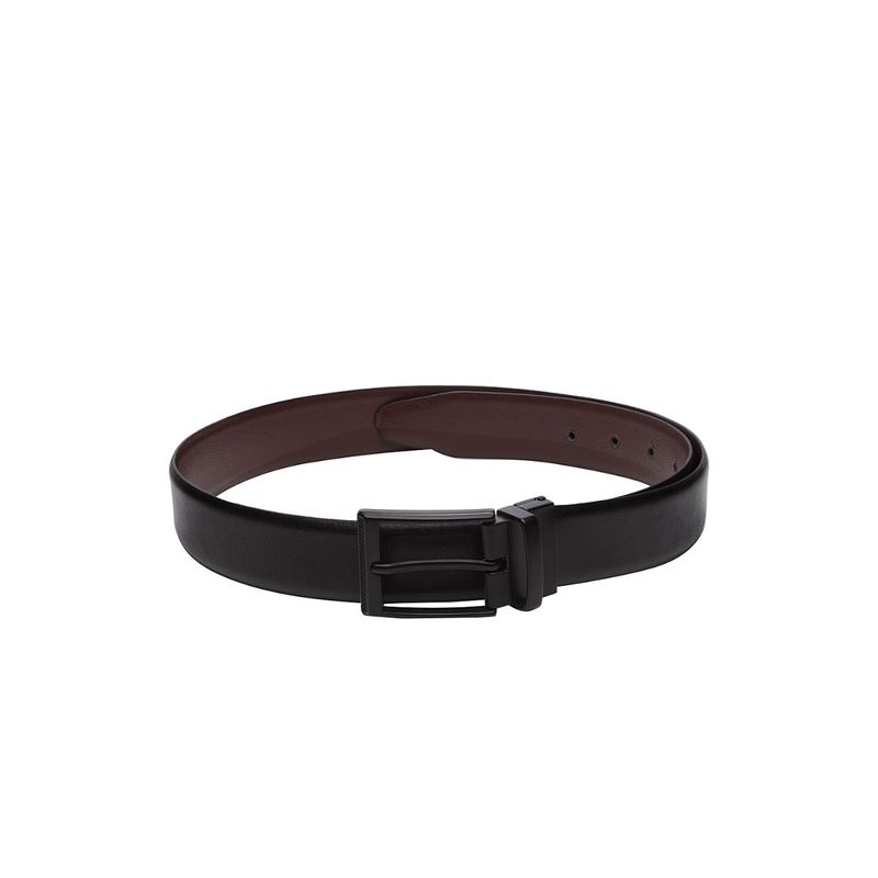 Teakwood Men Black & Brown Solid Reversible Genuine Leather Belt - 34