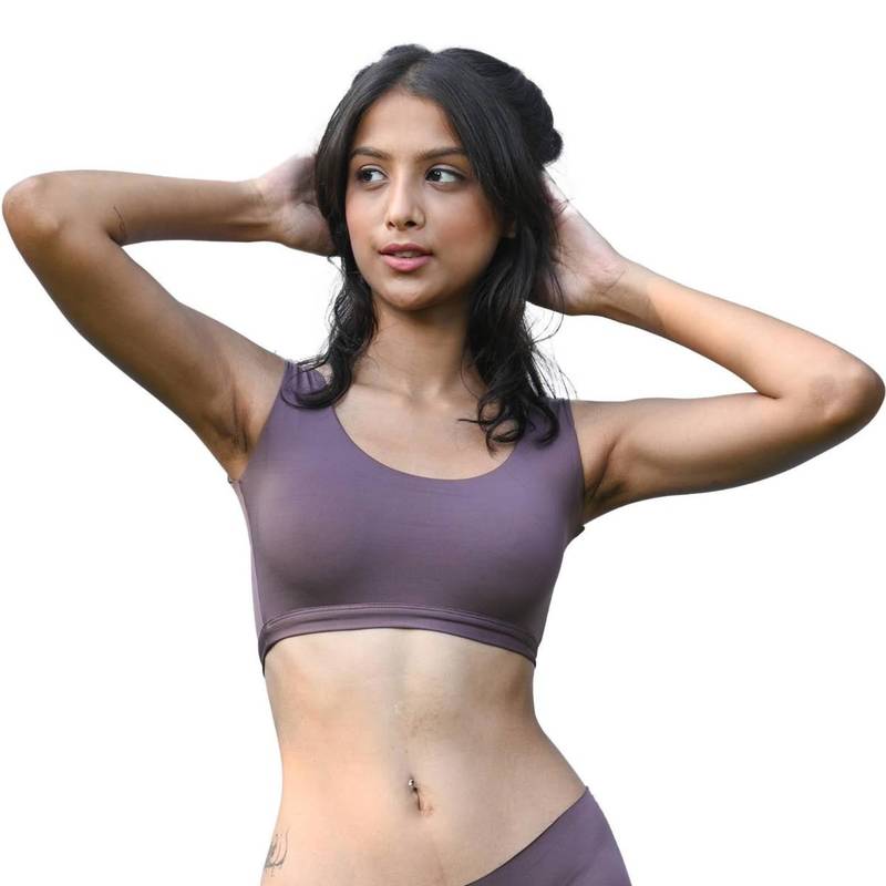 TFW Wireless No Pad Slip On Bra Purple (S)