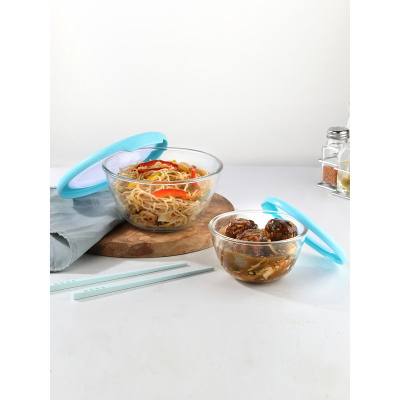 Buy CELLO Ornella Glass Mixing Bowl Set with Lid (500ml, Clear) Set of