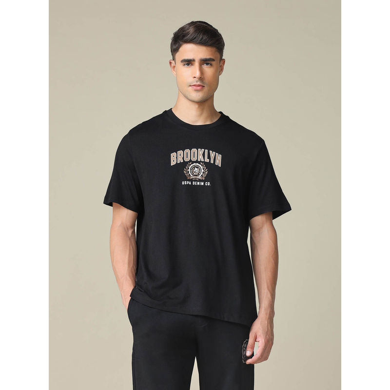 U.S. Polo Assn. Denim Co. Men's Oversized Fit Typographic Printed T-Shirt (M)