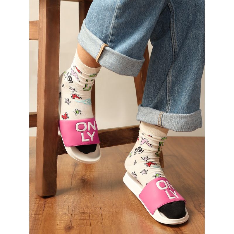 ONLY Brand Logo Pink Sliders (EURO 38)