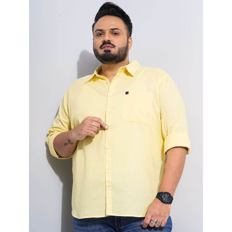 Hardsoda Yellow Solid Regular Fit Shirt (6XL)