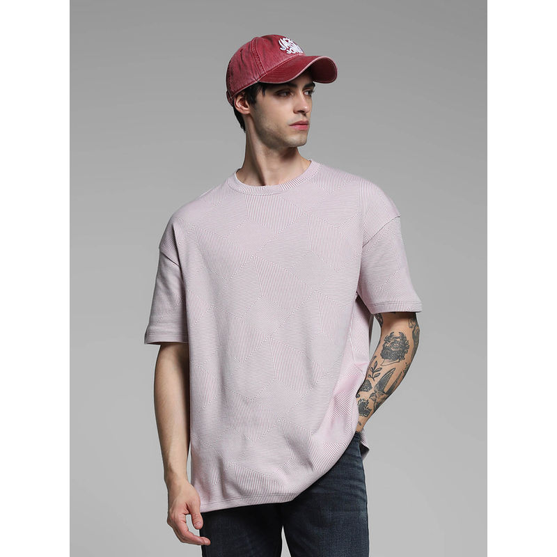 Jack & Jones Purple Printed Oversized Fit T-Shirt (S)