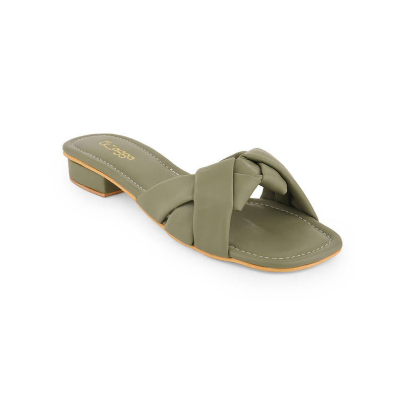 Ek_agga Solid Olive Heels (UK 8)