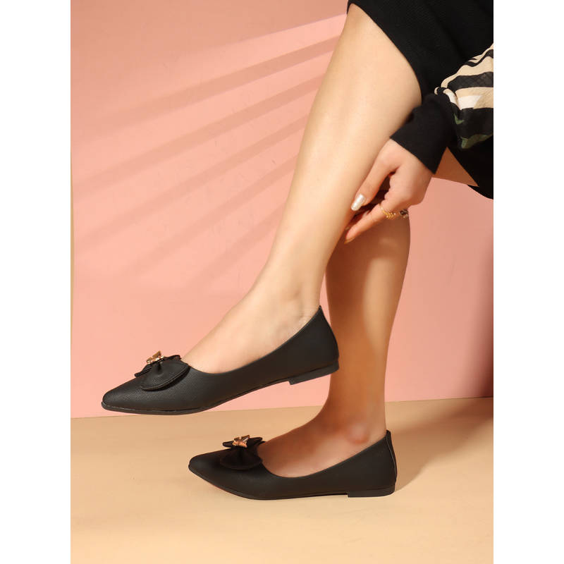 Carlton London Women Black Casual Slip On Ballerinas (EURO 38)