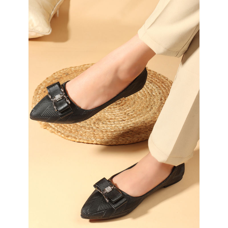 Carlton London Women Black Casual Slip On Ballerinas (EURO 36)