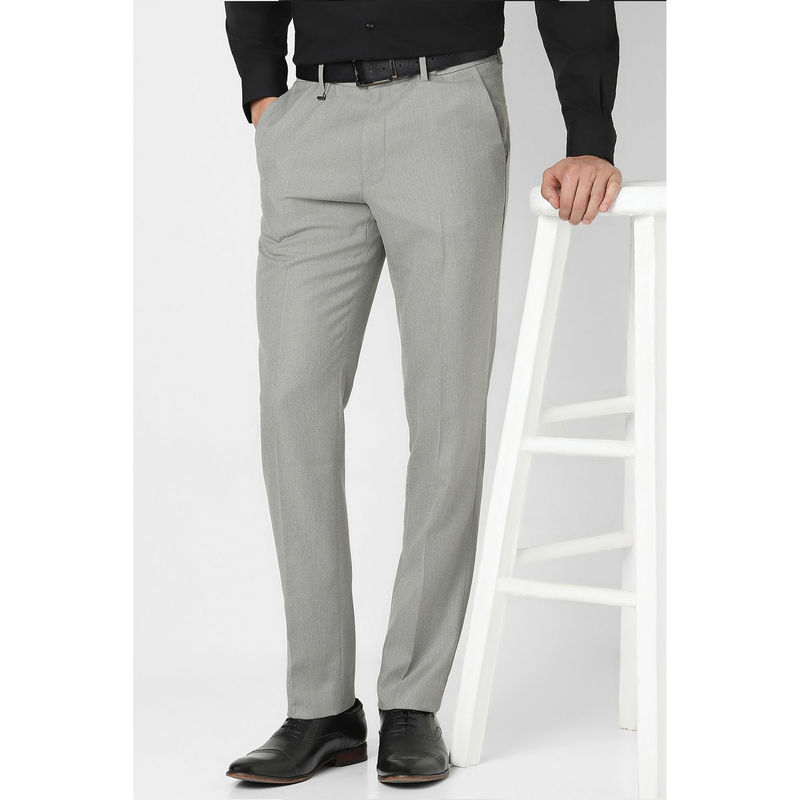 Van Heusen Grey Solid Slim Fit Trouser (32)