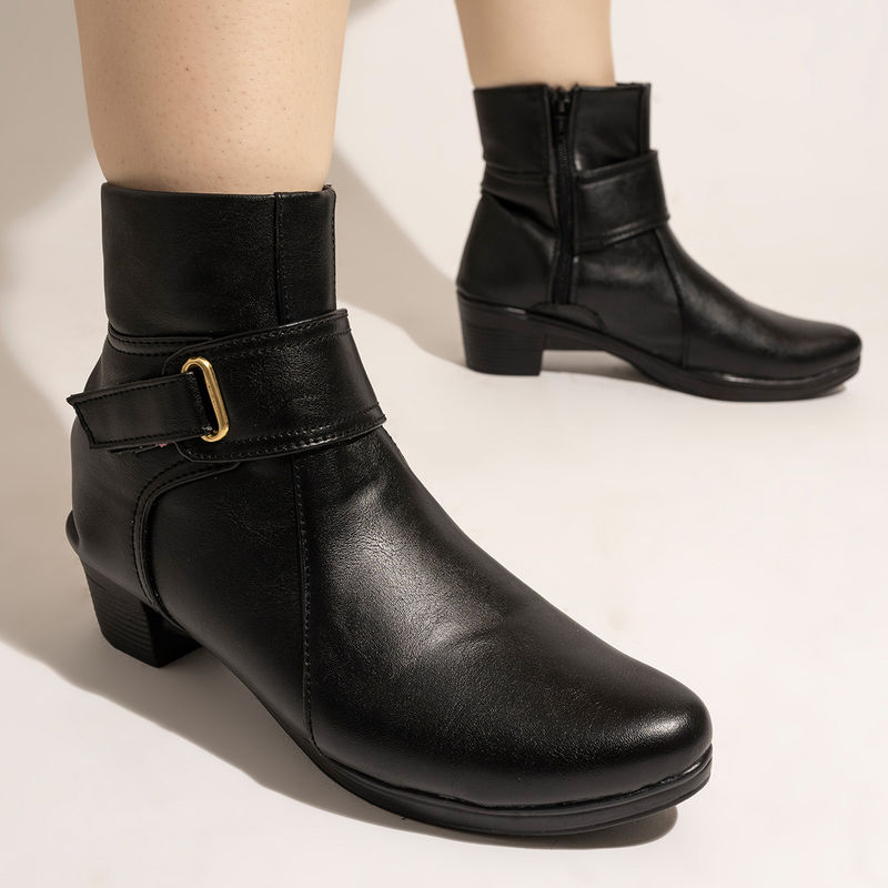 Shoetopia Comfortable Stylish Black Casual Boots for Women (EURO 38)