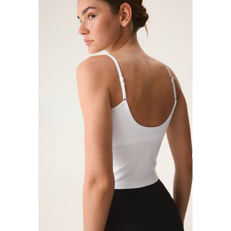 H&M MOVE Women White Integral-Bra Sports Strappy Top With Softmove (XS)