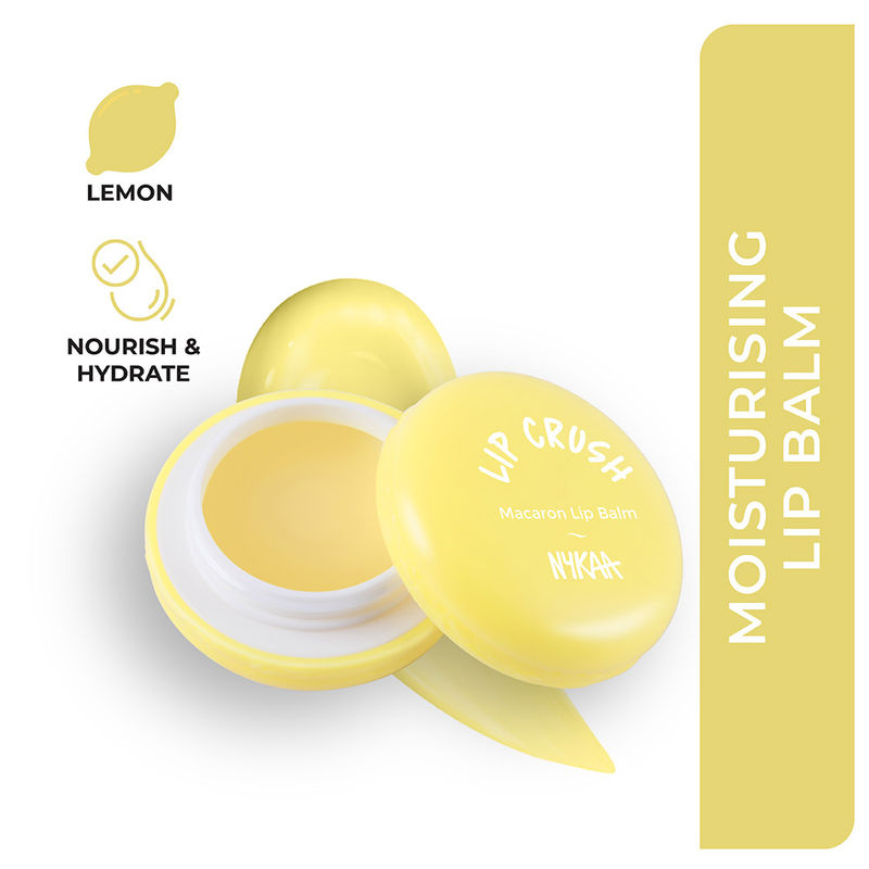 Nykaa Moisturising Macaron Lip Balm With Shea Butter, Almond Oil & Vitamin E - Lemon